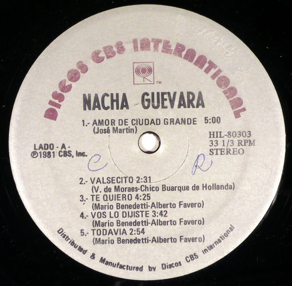 Nacha Guevara - Amor De Ciudad Grande (LP) (Near Mint (NM or M-)) - Image 3
