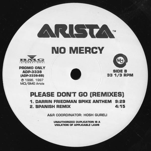 No Mercy - Please Don't Go (Remixes) (2x12") (Mint (M)) - Image 2