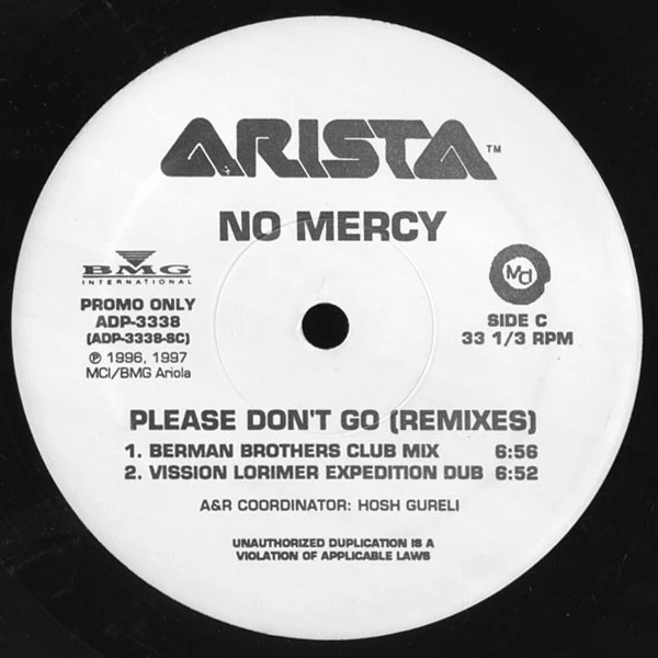 No Mercy - Please Don't Go (Remixes) (2x12") (Mint (M)) - Image 3