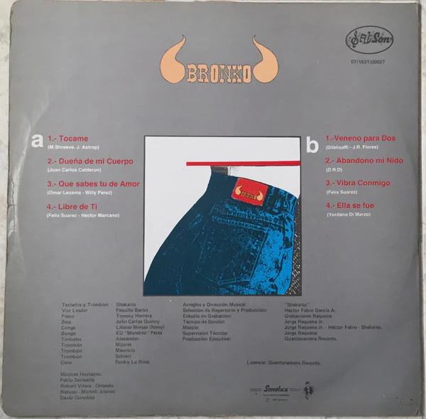 Orquesta Bronko - Bronko (LP) (Very Good (VG)) - Image 2