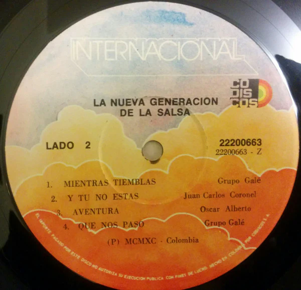 Oscar Alberto* / Juan Carlos Coronel / Diego Gale* - La Nueva Generacion De La Salsa (LP) (Very Good Plus (VG+)) - Image 4