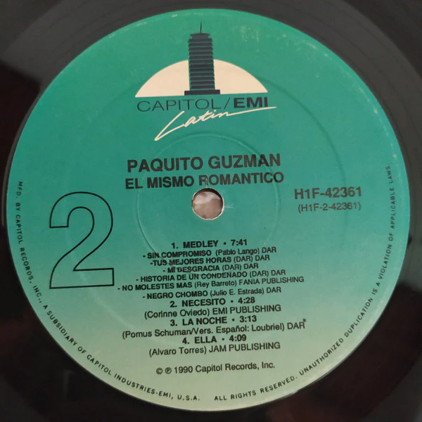 Paquito Guzman - El Mismo Romántico (LP) (Very Good Plus (VG+)) - Image 4
