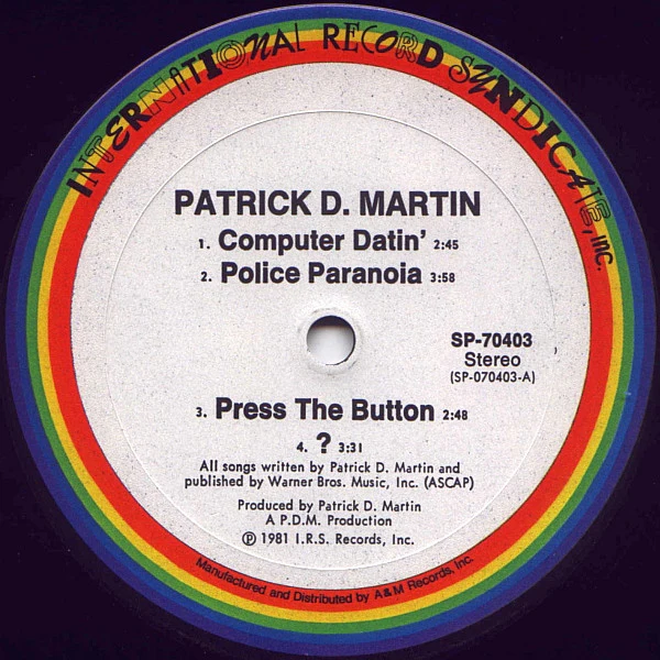Patrick D. Martin - Patrick D. Martin (LP) (Very Good Plus (VG+)) - Image 3