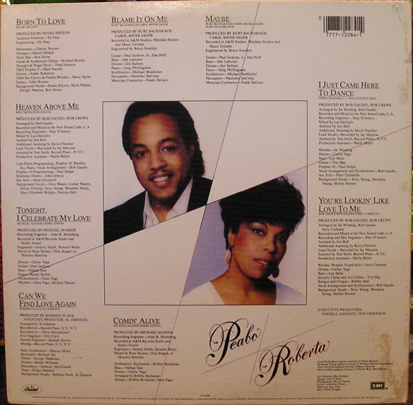 Peabo Bryson & Roberta Flack - Born To Love (LP) (Mint (M)) - Image 2
