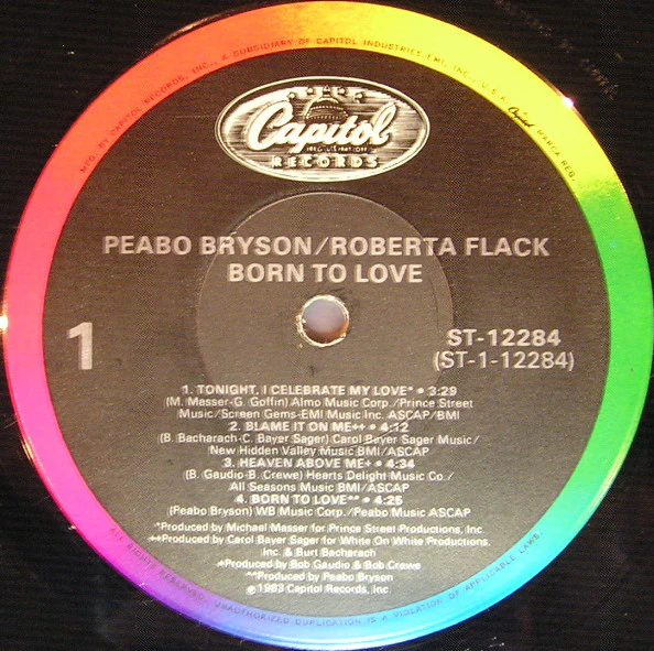 Peabo Bryson & Roberta Flack - Born To Love (LP) (Mint (M)) - Image 3