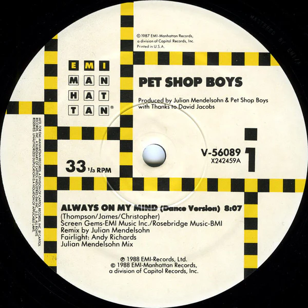 Pet Shop Boys - Always On My Mind (12") (Near Mint (NM or M-)) - Image 3