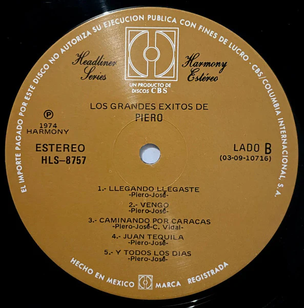Piero - Los Grandes Éxitos De Piero (LP) (Very Good Plus (VG+)) - Image 4