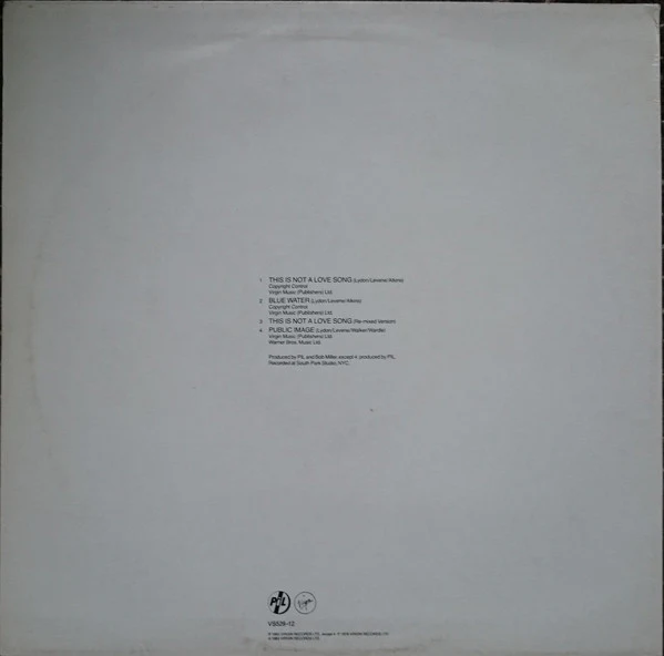 PiL* - This Is Not A Love Song (12") (Near Mint (NM or M-)) - Image 5