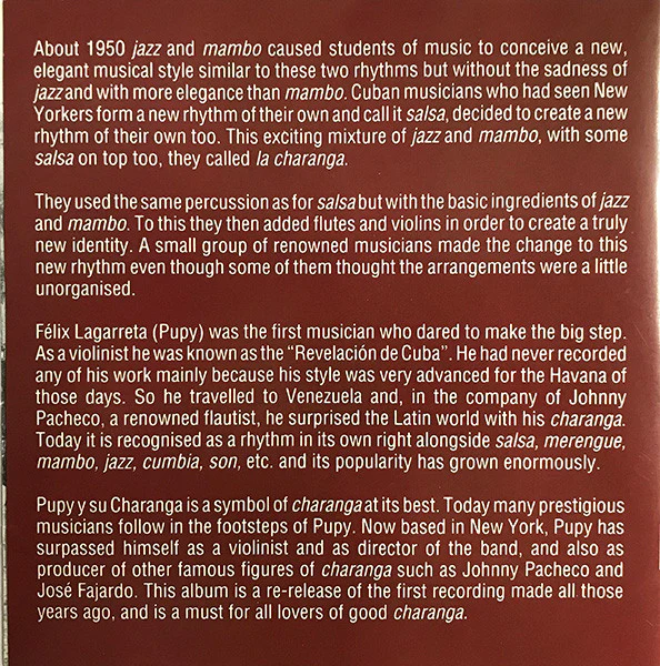 Pupi Y Su Charanga - Pupy Y Su Charanga (CD) (Near Mint (NM or M-)) - Image 3