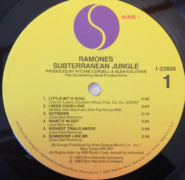 Ramones - Subterranean Jungle (LP) (Very Good Plus (VG+)) - Image 3