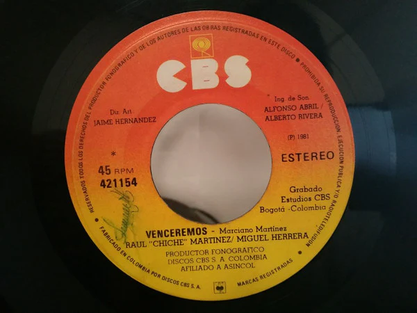 Raul "Chiche" Martinez, Miguel Herrera - Venga Esa Mano / Venceremos (7") (Near Mint (NM or M-))