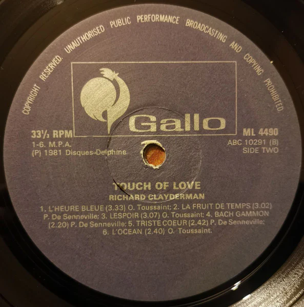 Richard Clayderman - Touch Of Love (LP) (Mint (M)) - Image 4