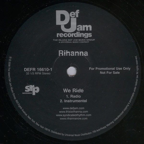 Rihanna - We Ride (12") (Near Mint (NM or M-)) - Image 2