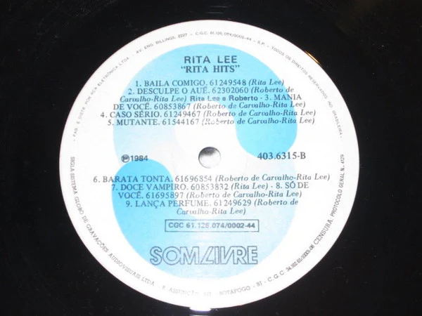 Rita Lee & Roberto - Rita Hits (LP) (Very Good Plus (VG+)) - Image 3