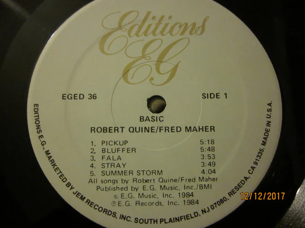 Robert Quine / Fred Maher - Basic (LP) (Very Good Plus (VG+)) - Image 3