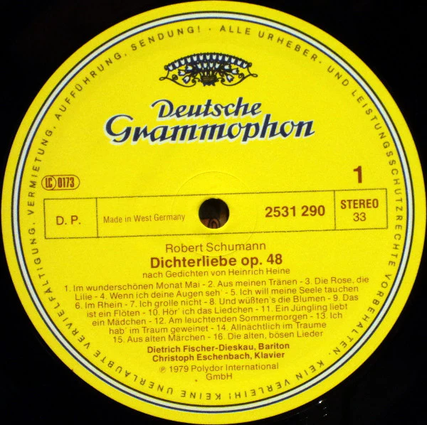 Robert Schumann - Dietrich Fischer-Dieskau • Christoph Eschenbach - Dichterliebe Op. 48 • Liederkreis Op. 39 (LP) (Near Mint (NM or M-)) - Image 5