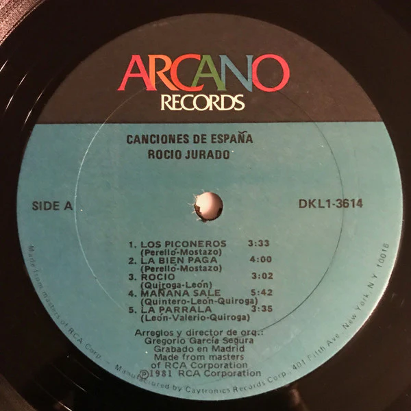Rocio Jurado - Canciones De España (LP) (Mint (M)) - Image 3