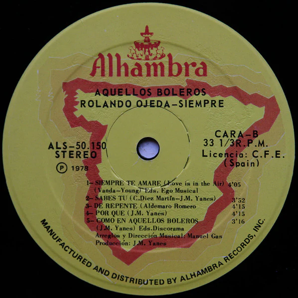 Rolando Ojeda - Siempre (LP) (Very Good Plus (VG+)) - Image 4