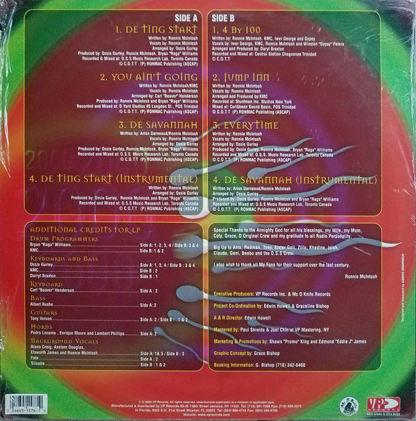 Ronnie McIntosh - De Thing Now Start ... 2000 (LP) (Very Good Plus (VG+)) - Image 2