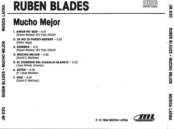 Ruben Blades - Mucho Mejor (CD) (Near Mint (NM or M-)) - Image 2
