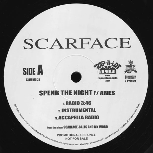 Scarface  - Spend The Night / Only Your Mother (12") (Mint (M))