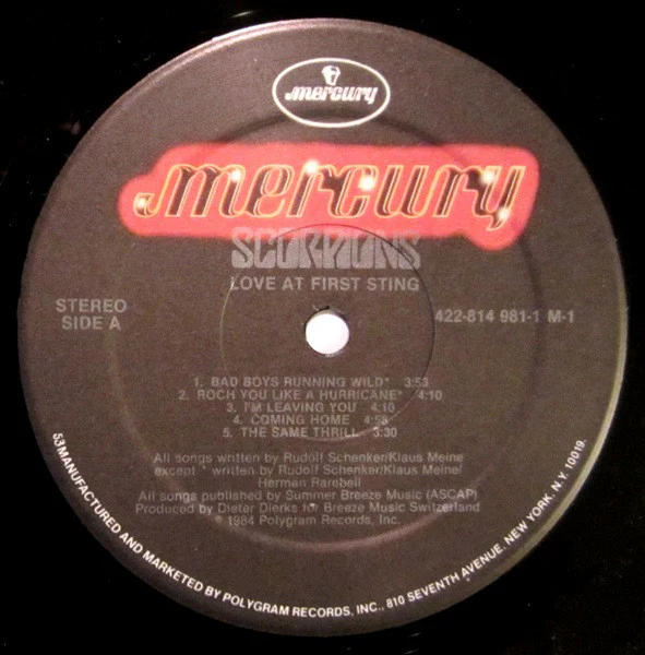 Scorpions - Love At First Sting (LP) (Near Mint (NM or M-)) - Image 3