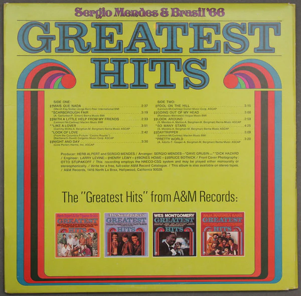 Sérgio Mendes & Brasil '66 - Greatest Hits (LP) (Mint (M)) - Image 4