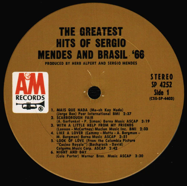 Sérgio Mendes & Brasil '66 - Greatest Hits (LP) (Mint (M)) - Image 5
