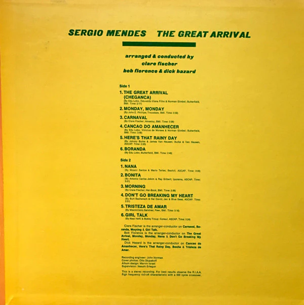 Sérgio Mendes - The Great Arrival (LP) (Very Good Plus (VG+)) - Image 3