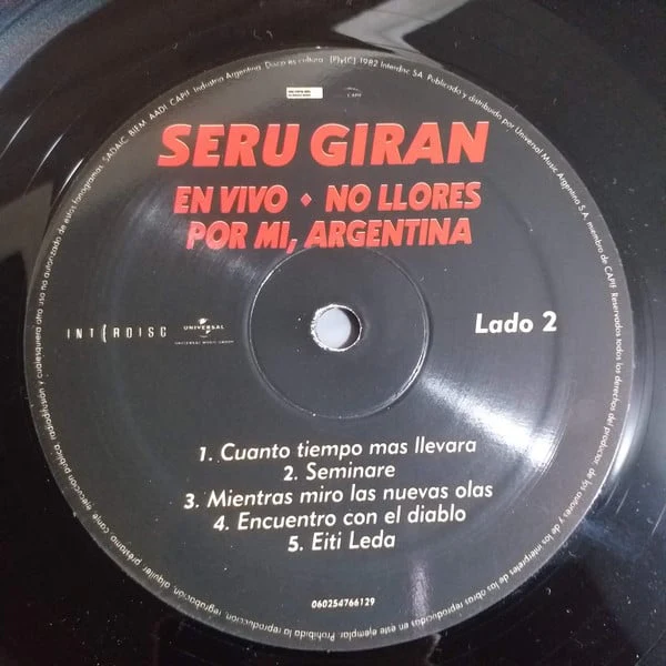 Serú Girán - No Llores Por Mi, Argentina (LP) (Mint (M)) - Image 3