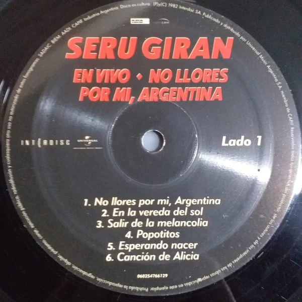Serú Girán - No Llores Por Mi, Argentina (LP) (Mint (M)) - Image 4