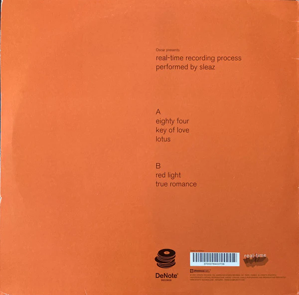 Sleaz - Real-Time Recording Process (12") (Mint (M)) - Image 4