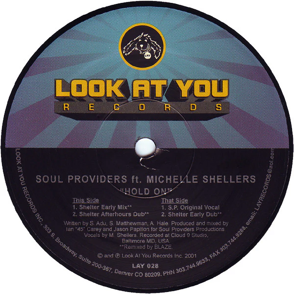 Soul Providers feat. Michelle Shellers - Hold On (12") (Very Good Plus (VG+)) - Image 2