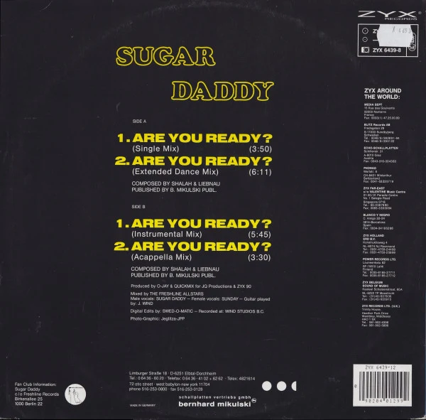 Sugar Daddy - Are You Ready? (12") (Near Mint (NM or M-)) - Image 2