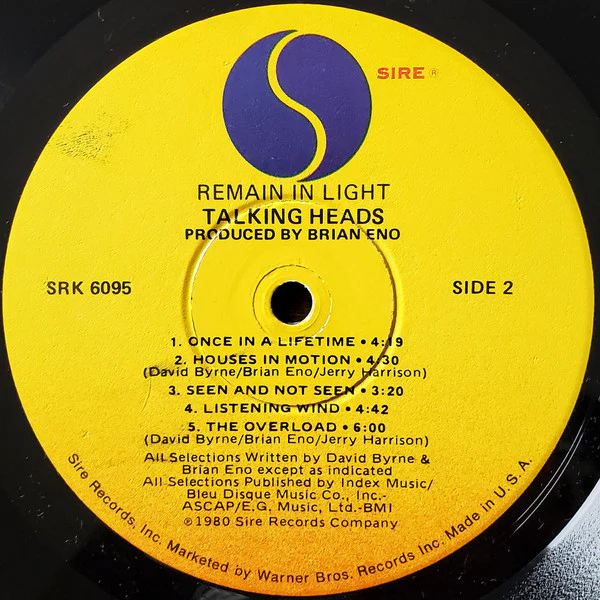 Talking Heads - Remain In Light (LP) (Very Good Plus (VG+)) - Image 4