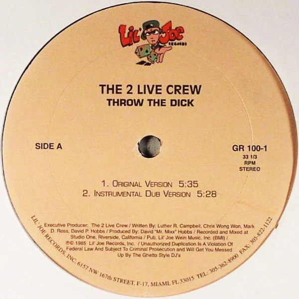 The 2 Live Crew - Throw The Dick (12") (Mint (M))