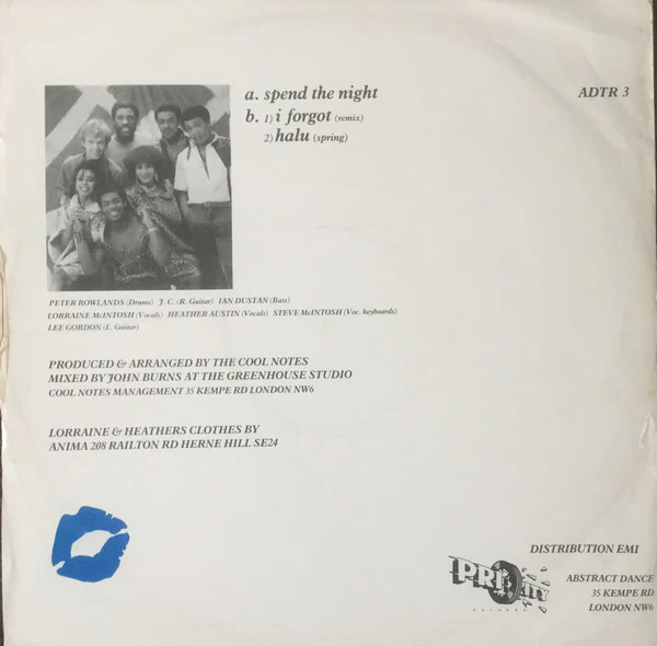 The Cool Notes - Spend The Night (Remix) (12") (Near Mint (NM or M-)) - Image 2