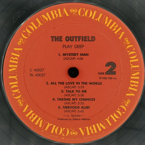 The Outfield - Play Deep (LP) (Near Mint (NM or M-)) - Image 4