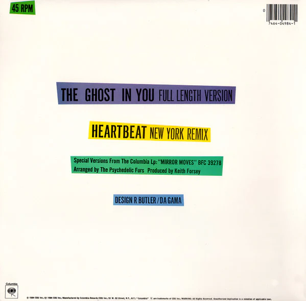 The Psychedelic Furs - The Ghost In You (12") (Very Good Plus (VG+)) - Image 2