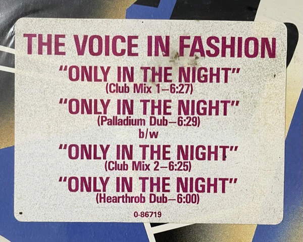 The Voice In Fashion - Only In The Night (12") (Near Mint (NM or M-))