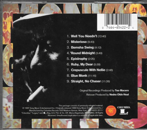 Thelonious Monk - Monk's Greatest Hits (CD) (Mint (M)) - Image 2