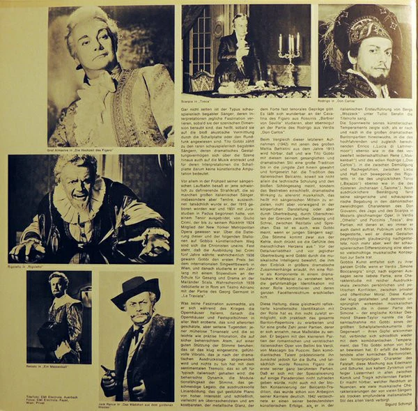 Tito Gobbi - Tito Gobbi: In Seinen Weltberuhmten Glanzrollen (2xLP) (Near Mint (NM or M-)) - Image 2