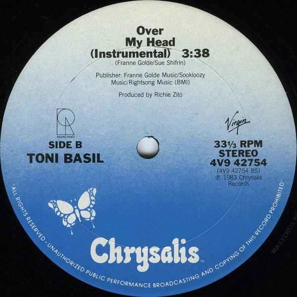 Toni Basil - Over My Head (12") (Very Good Plus (VG+)) - Image 4