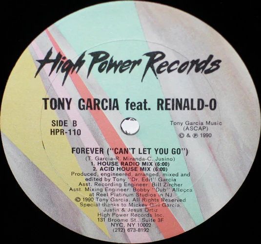 Tony Garcia Feat. Reinald-O - Forever (Can't Let You Go) (12") (Very Good Plus (VG+)) - Image 2