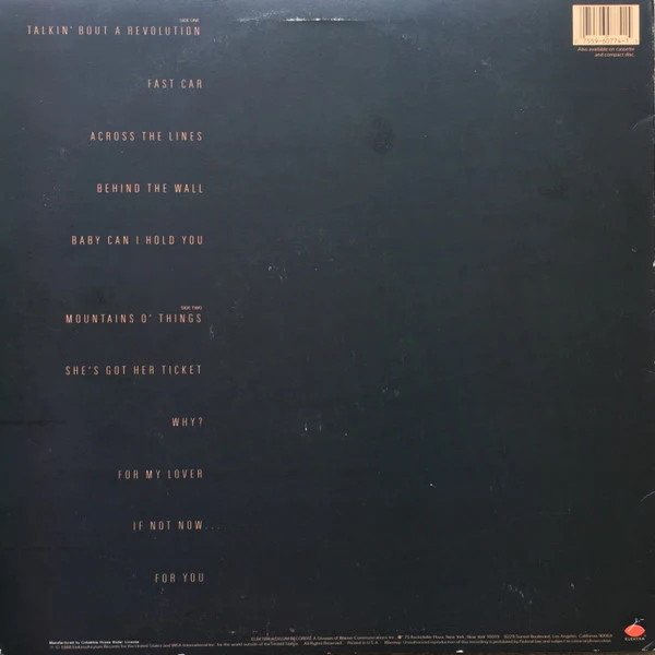Tracy Chapman - Tracy Chapman (LP) (Very Good Plus (VG+)) - Image 2