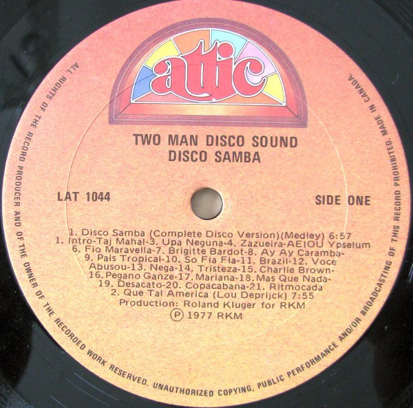 Two Man Sound - Disco Samba (LP) (Very Good (VG)) - Image 3