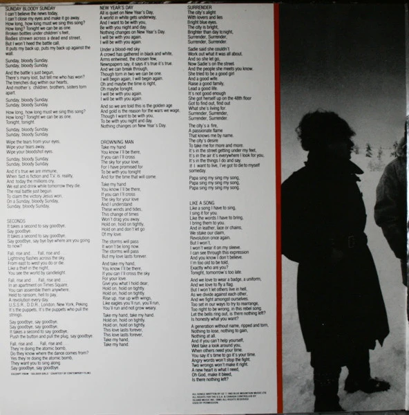 U2 - War (LP) (Near Mint (NM or M-)) - Image 2