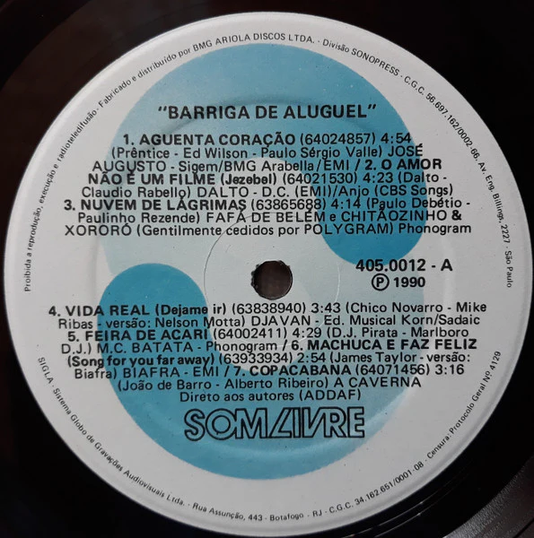 Various - Barriga De Aluguel (LP) (Very Good Plus (VG+)) - Image 3