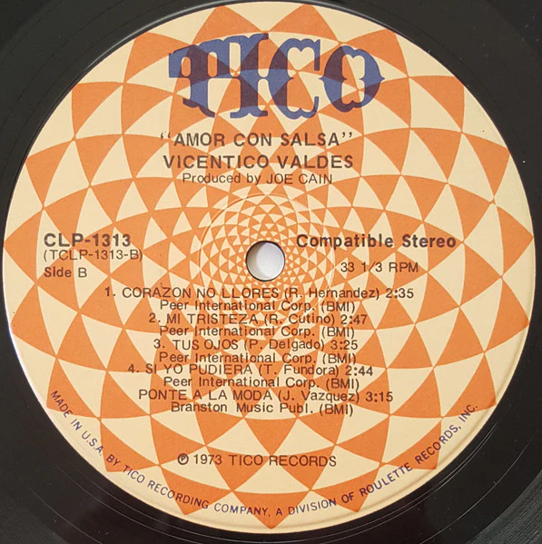 Vicentico Valdés - Amor Con Salsa (LP) (Mint (M)) - Image 4