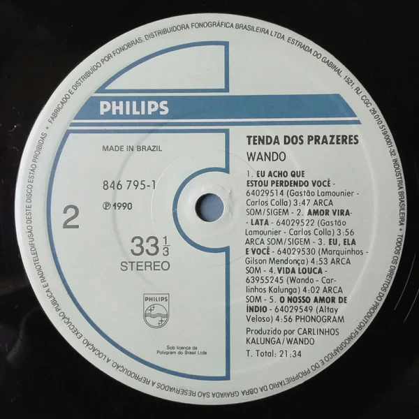 Wando - Tenda Dos Prazeres (LP) (Near Mint (NM or M-)) - Image 4